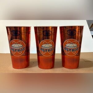 3 Houston Astros Coca-Cola
Astrodome Logo Plastic Souvenir
Cups Metallic Orange